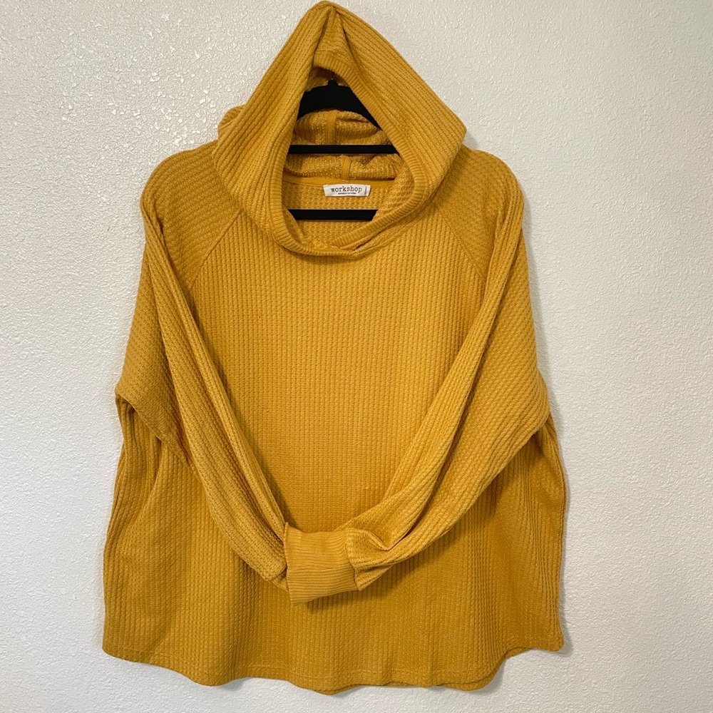 Mustard waffle knit sweater